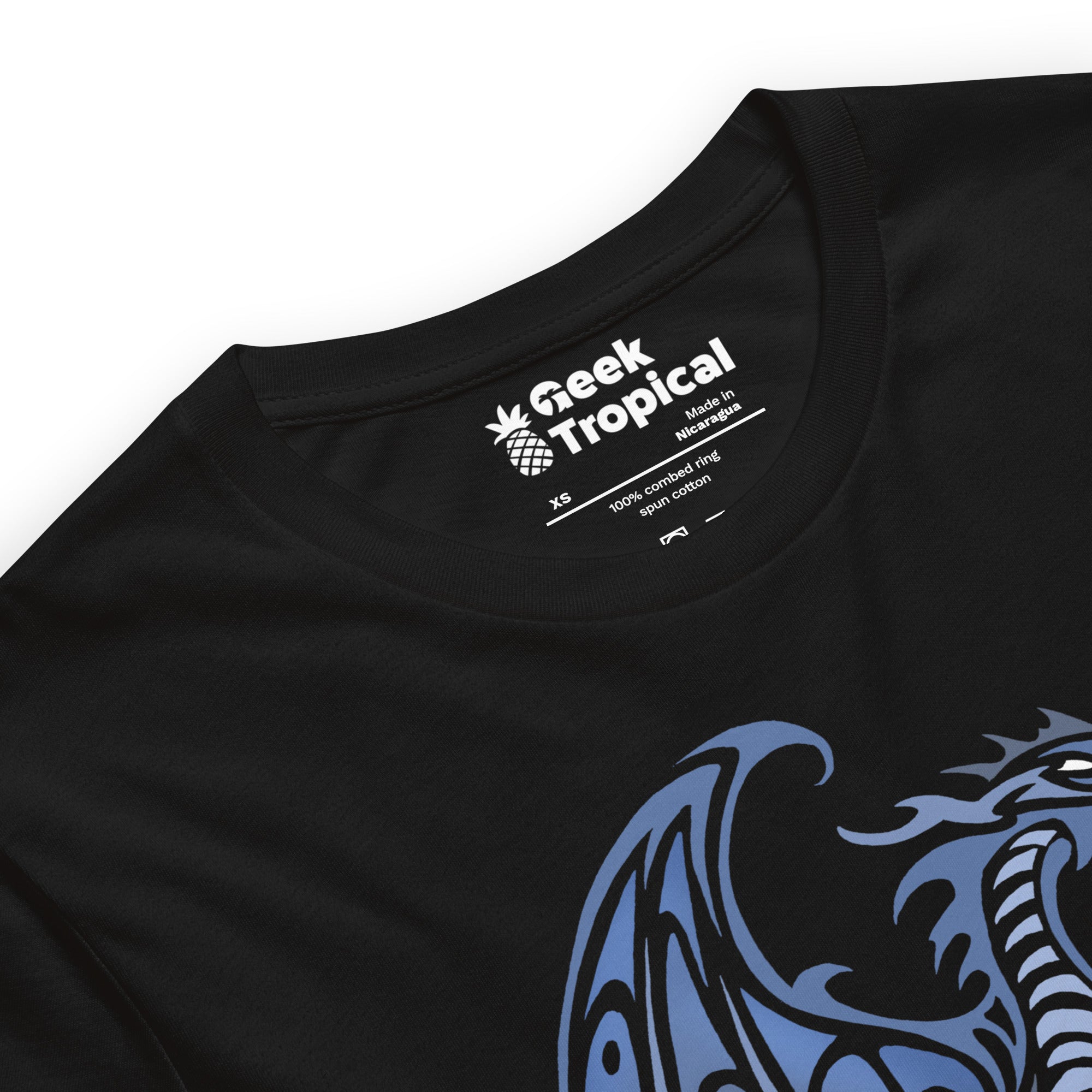 Blue Tribal Dragon T-Shirt Geek Nerd Advertise to Meta Fantasy Prints FLOW DESC WRITING