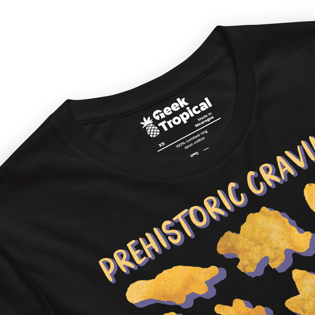Prehistoric Cravings Dinosaur Chicken Nuggets T-Shirt Geek Nerd Advertise to Meta Design by Random Galaxy dinosaur print