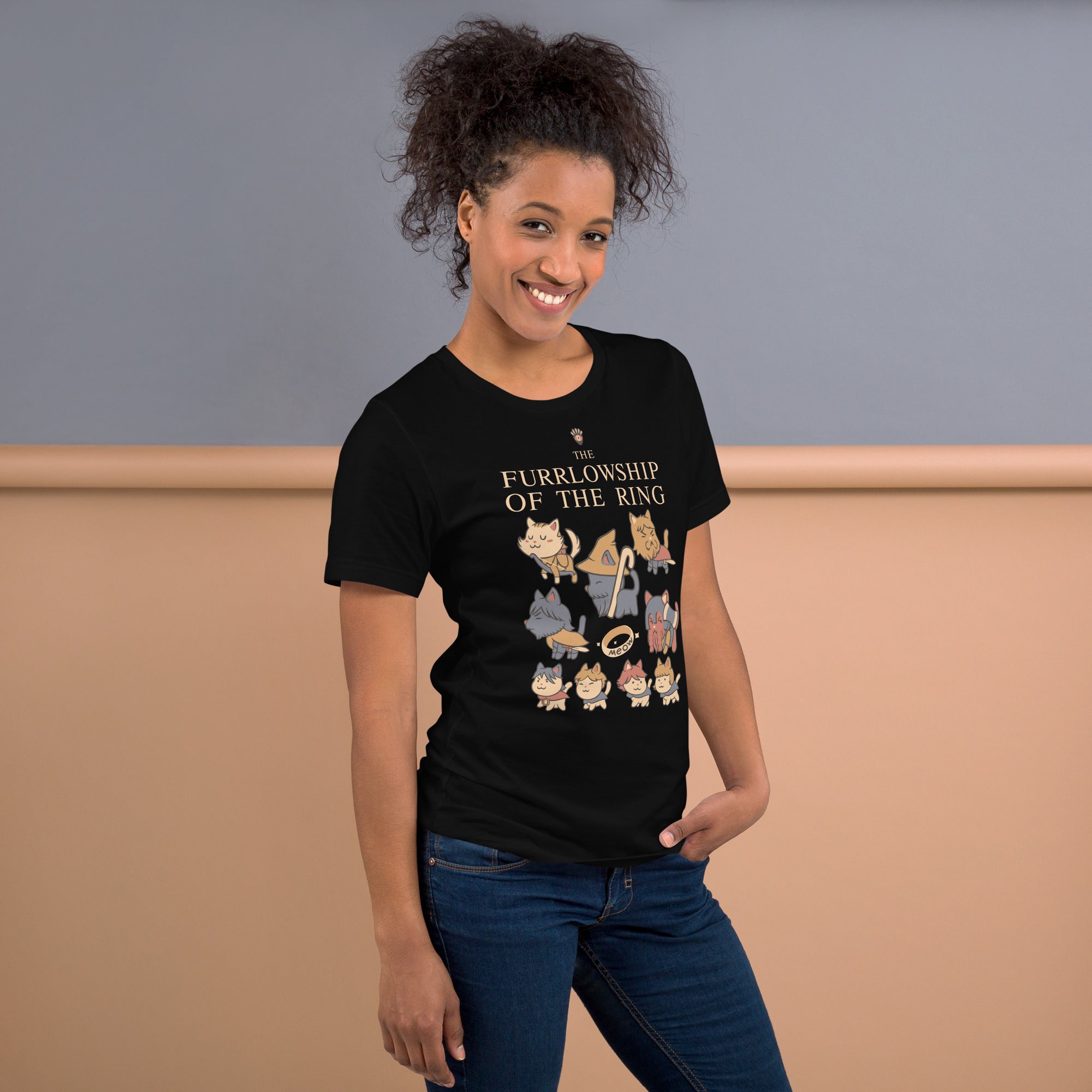 The Furrlowship of the Ring T-Shirt Geek Nerd Advertise to Meta Animal Patterns Book Prints