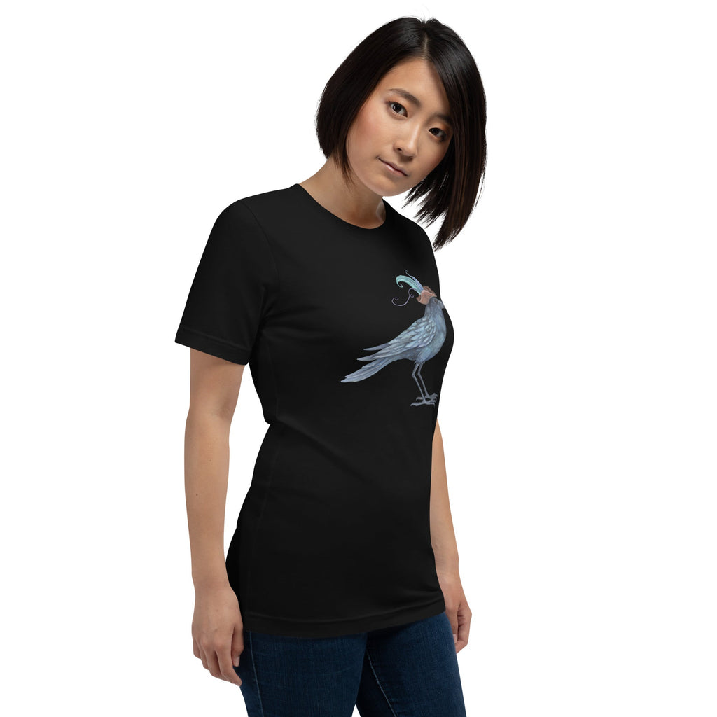 Amy Brown Fancy Crow T-Shirt Geek Nerd Advertise to Meta Animal Patterns Design by Amy Brown