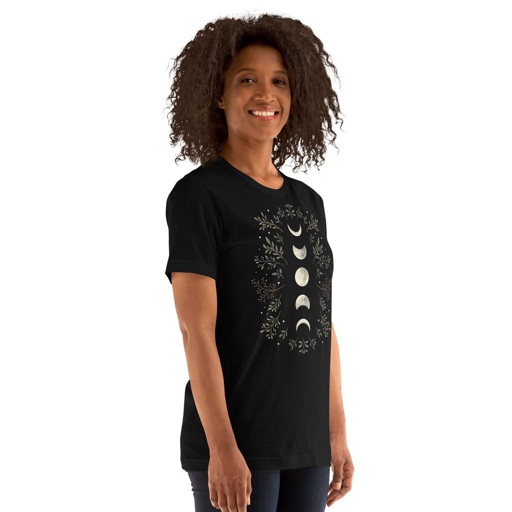 Moonlight Garden Olive T-Shirt Geek Nerd Advertise to Meta Botany Print Design by Episodic Drawing