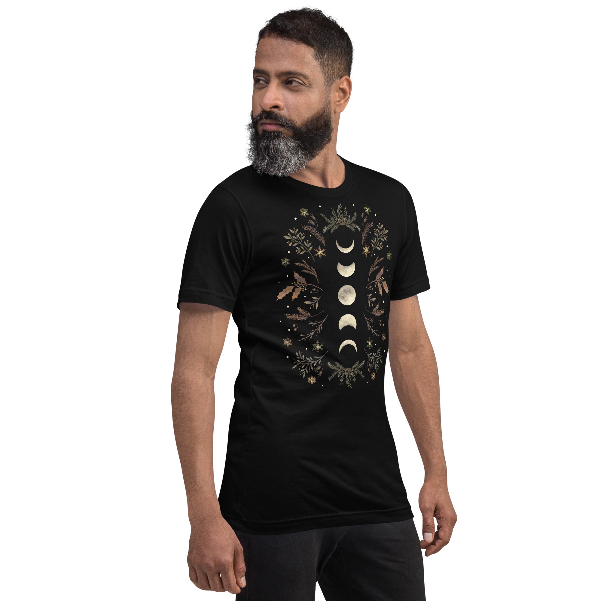 Moonlight Garden Winter Brown T-Shirt Geek Nerd Advertise to Meta Botany Print Design by Episodic Drawing