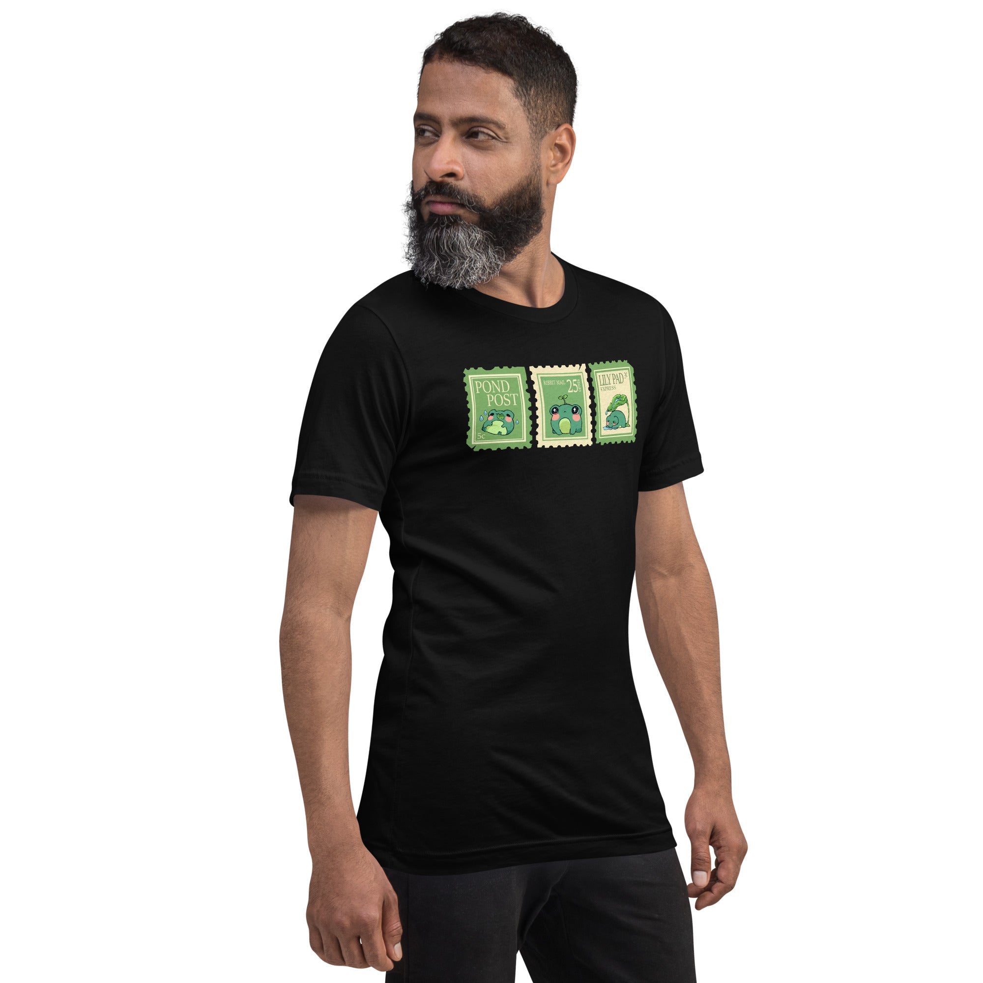 Raining Frogs Stamps T-Shirt Geek Nerd Advertise to Meta Animal Patterns Design by Ardi Tong