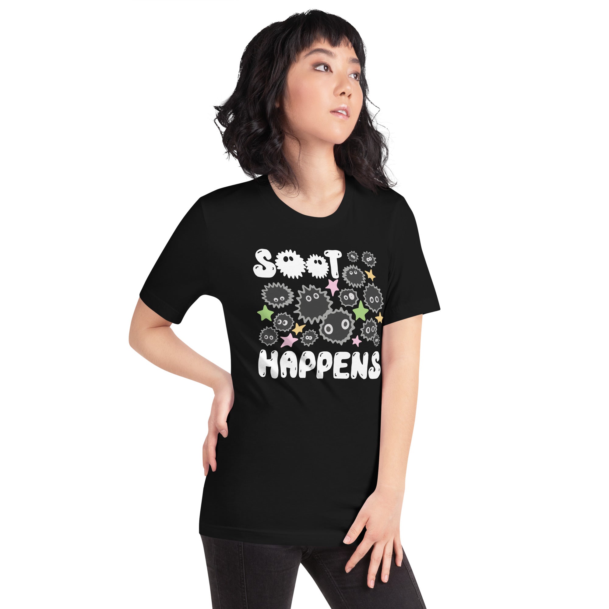 Soot Happens Sootsprites Anime T-Shirt Geek Nerd Advertise to Meta Anime Design by Heather Davenport