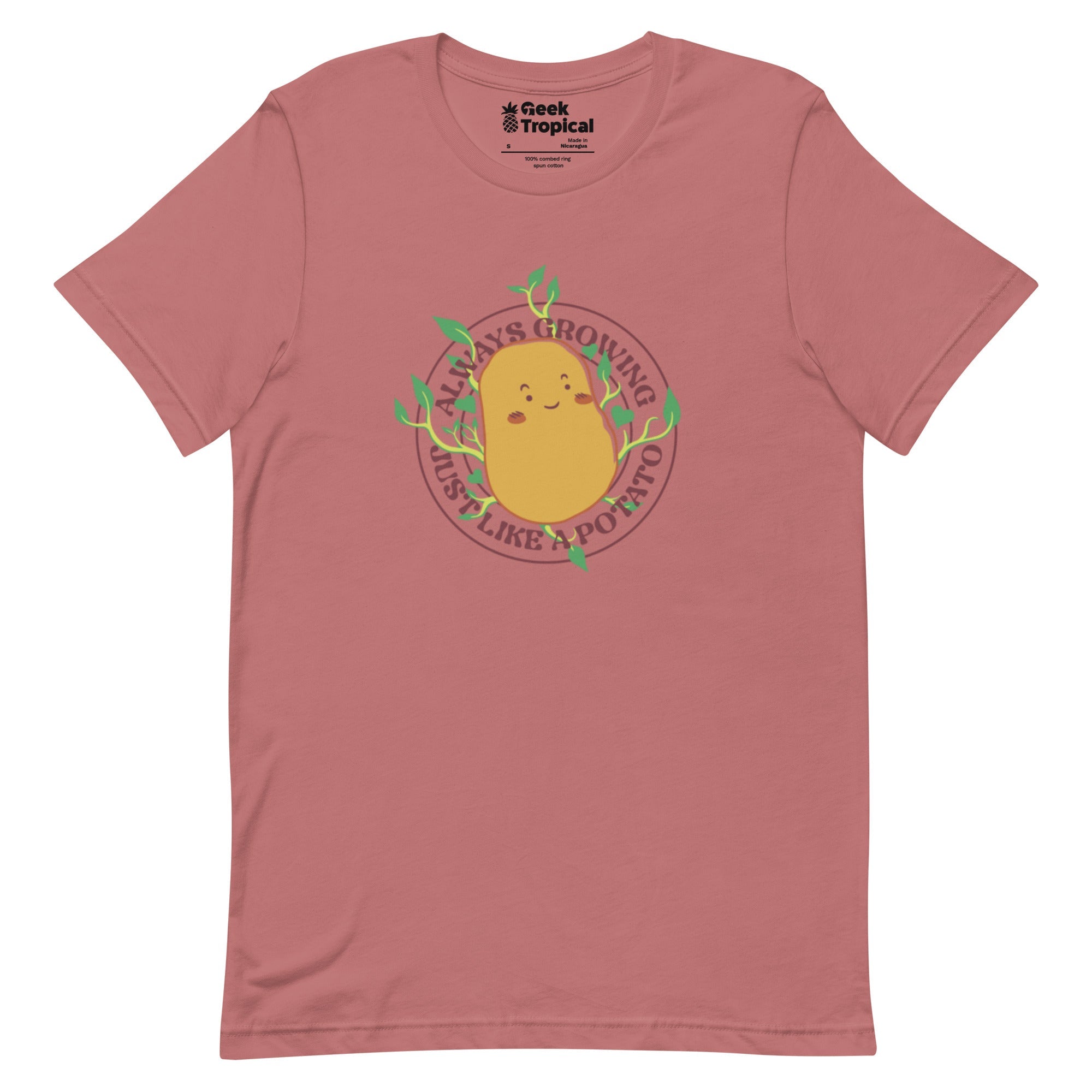 Always Growing Just Like a Potato T-Shirt Geek Nerd Botany Print Design by Tobe Fonseca Funny Prints