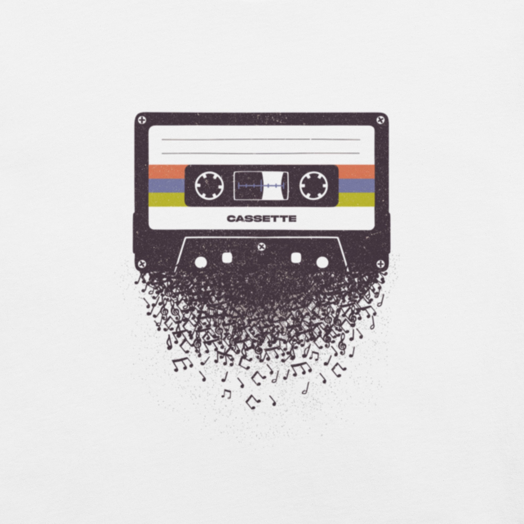 Cassette Musical Notes T-Shirt Geek Nerd Design by Tobe Fonseca FLOW DESC WRITING music print