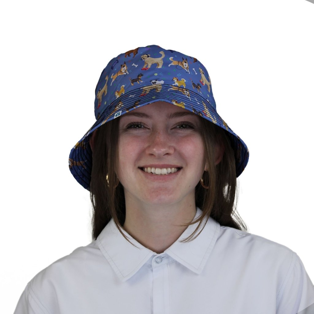 Video Game Dogs Light Bucket Hat - M - Black Stitching - -